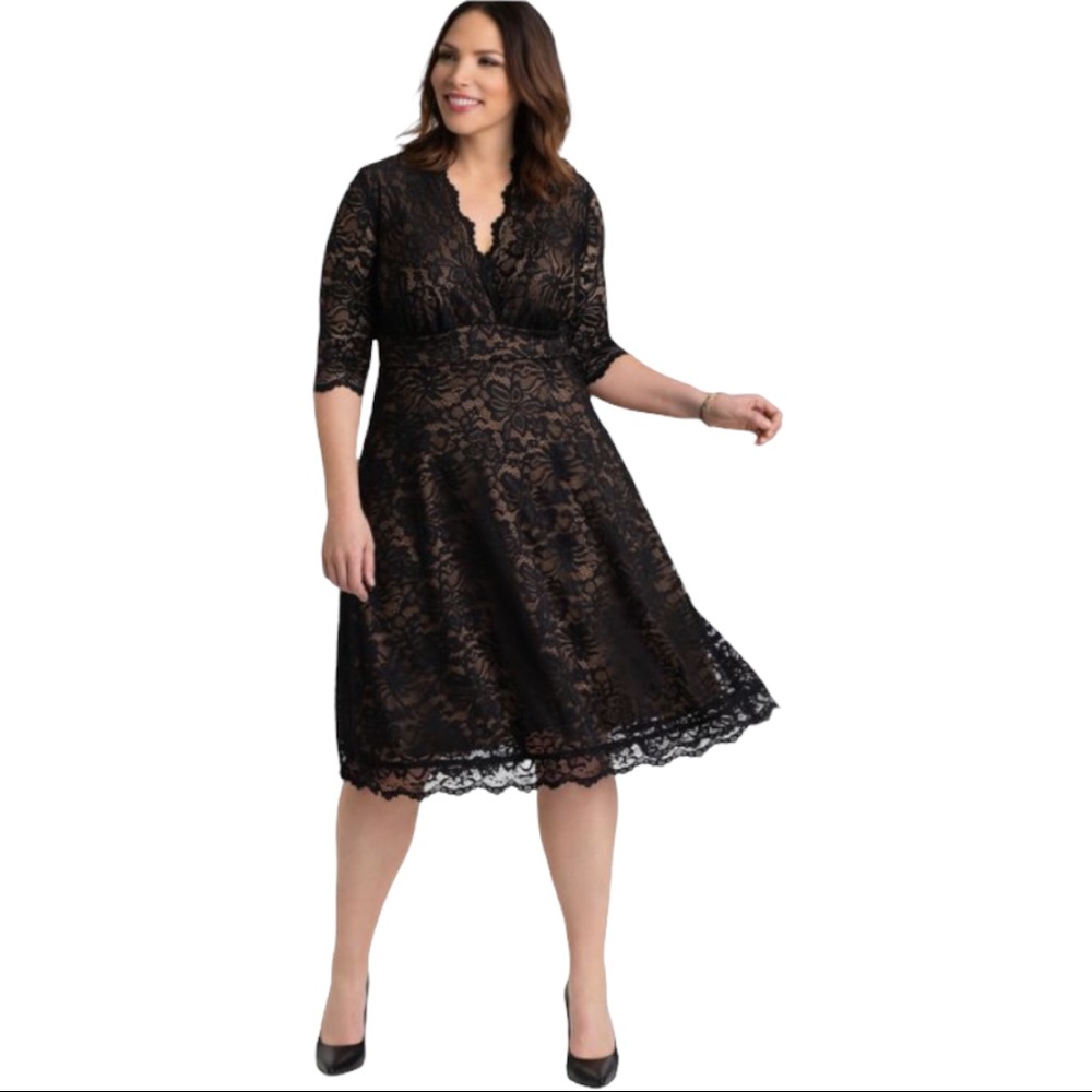 Kiyonna lace fit and flare cocktail dress plus size 26